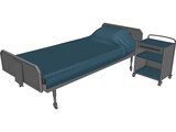 Hospital Bed 3D Model preview