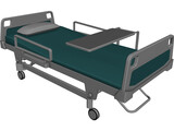 Hospital Bed 3D Model preview