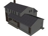 House 2-Story Suburban Colonial 3D Model preview