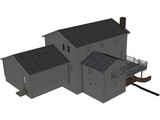 House 2-Story Suburban Colonial 3D Model