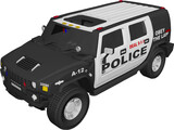 Hummer H2 Police 3D Model preview