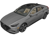 Hyundai Sonata Turbo (2020) 3D Model preview