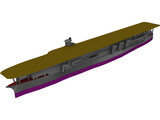 IJN Kaga Aircraft Carrier 3D Model preview