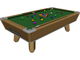 Indoor Pool Table 3D Model preview