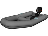 Inflatable Boat with Outboard Motor 3D Model preview