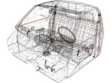 Interior Toyota Pickup (1990) 3D Model