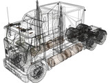 International 9600 Cabover 3D Model