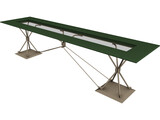 Iron and Wood/Glass Table 3D Model preview