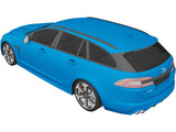 Jaguar XFR-S Sportbrake (2015) 3D Model