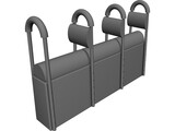 Jockey Seat 3 Person 3D Model preview