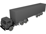Kamaz with Trailer 3D Model preview