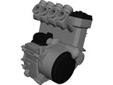 Kawasaki Engine and Sump 3D Model preview
