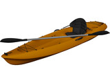 Kayak Canoe 3D Model preview