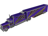 Kenworth W900 Custom with Trailer 3D Model preview