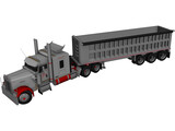 Kenworth W900 with Trailer 3D Model preview
