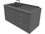 Kitchen Sink Area 3D Model preview