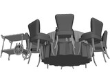 Kitchen Table with Chairs 3D Model