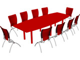 Knoll Conference Table and Chairs 3D Model preview