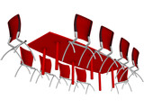 Knoll Conference Table and Chairs 3D Model