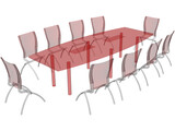 Knoll Conference Table and Chairs 3D Model