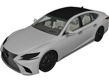 Lexus LS 500 (2018) 3D Model preview