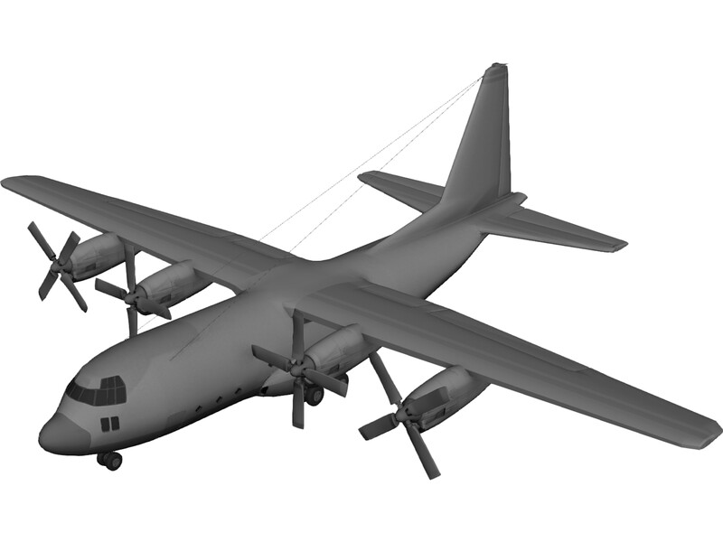 Lockheed C130 Cargo Plane (1950) 3D Model