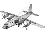 Lockheed C130 Cargo Plane (1950) 3D Model