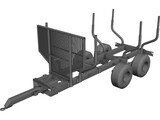 Log Trailer 3D Model preview