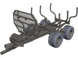Logging Trailer 3D Model preview
