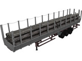 Logging Truck Trailer 3D Model preview