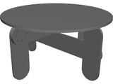 Low Garden Table 3D Model preview