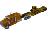 Lowboy Semi Truck 3D Model preview
