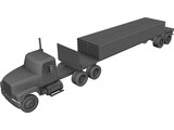 Mack with Flatbed Precast Slabs Trailer 3D Model preview