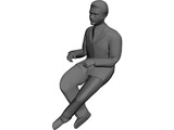 Man Sitting 3D Model preview