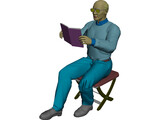 Man with Book 3D Model preview