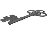Medieval Key 3D Model preview