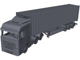 Mercedes-Benz Actros with Trailer 3D Model preview