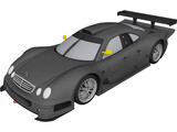 Mercedes-Benz CLK GTR (1998) 3D Model preview