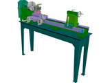 Metal Lathe 3D Model preview