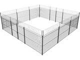 Metallic Fence 3D Model preview
