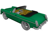 MGB Sports Car 3D Model preview