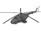 MI-8 Hip Transport Helicopter with Rocket Pods 3D Model preview