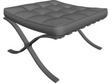 Mies van der Rohe-Barcelona Stool 3D Model preview