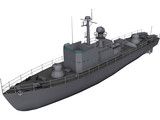 Military Fast Attack Boat 3D Model preview