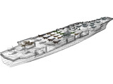 Military Ship with Airplanes 3D Model