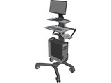 Mobile Computer Cart 3D Model preview