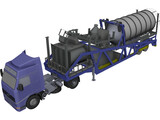 Mobile Concrete Batching Plant Mixer Unit Mobile 3D Model preview