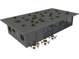 Modern Cafe Building 3D Model