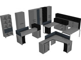 Modern Office Furniture Collection 3D Model preview