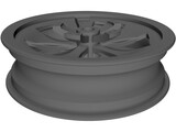 Motorcycle 17inch Front Rim 3D Model